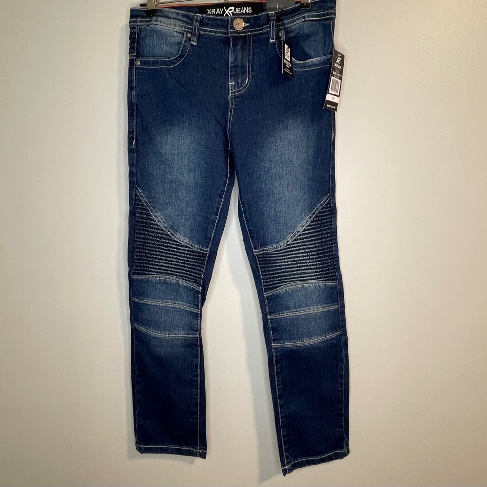 X RAY Boy's Slim Fit Moto Biker Denim Pants Size 12